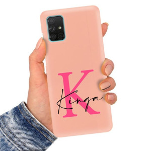 Etui Matowe Łososiowe do SAMSUNG A71 Imiona Wzory