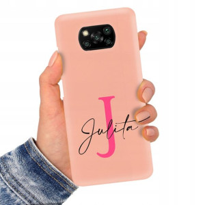 Etui Matowe Łososiowe do XIAOMI POCO X3 Imię Wzory