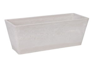 Biała Prostokątna Donica Z Kompozytu 35x14x13 Cm