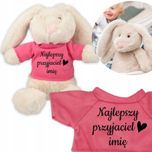 Przytulanka Królik Kremowy EKO TWOJE IMIĘ Wzory