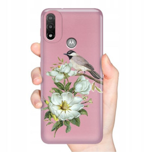 Etui Metaliczne RÓŻ do MOTOROLA E20 Wiosna Wzory
