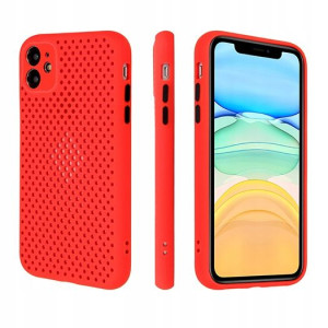 Etui Oddychające MESH do IPHONE SE2/SE3 CZERWONY