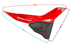 Obudowa boczna (tylna) prawa czerwona do motoroweru FR 2