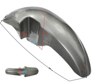 Obudowa - błotnik przedni srebrny Classic 125
