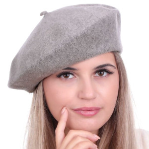 Beret francuski damski szary