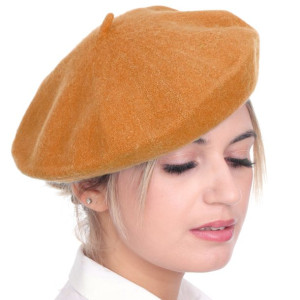 Beret francuski damski miodowy