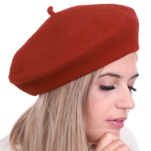 Beret francuski damski miedziany