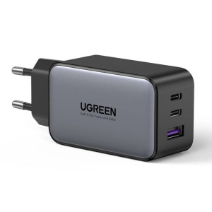 Ugreen ładowarka sieciowa GaN 2x USB Typ C / 1x USB 65W Power Delivery szar