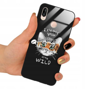 Etui Szklane do HUAWEI P20 LITE Case Misie Wzory