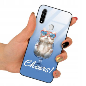 Etui Szklane do OPPO A8 2020 Obudowa Misie Wzory