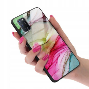 Etui Szklane do OPPO A92 Marmurki Top Wzory + 9H