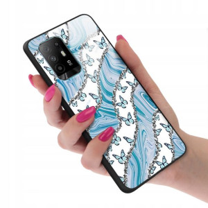 Etui Szklane do OPPO A94 4G Motyle Butterfly Wzory