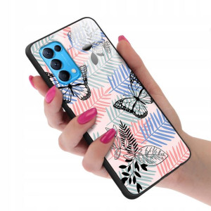Etui Szklane do OPPO RENO 5 Motyle Butterfly Wzory