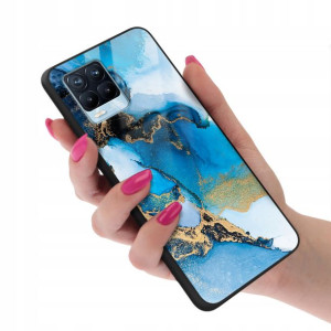 Etui Szklane do REALME 8 PRO Marmurki Wzory + 9H