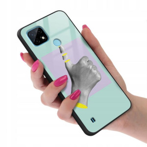 Etui SZKLANE do REALME C21 Obudowa Case TOP Wzory