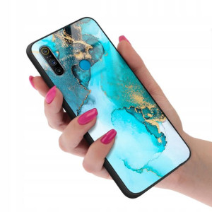 Etui Szklane do REALME C3 Marmurki Top Wzory + 9H