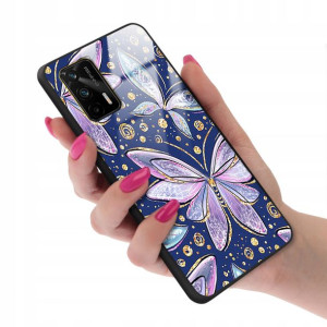 Etui Szklane do REALME GT Motyle Butterfly Wzory