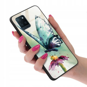 Etui Szklane do REALME V11 Motyle Butterfly Wzory