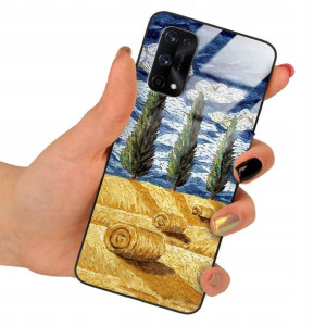 Etui SZKLANE do REALME X7 PRO Impresja Wzory + 9H