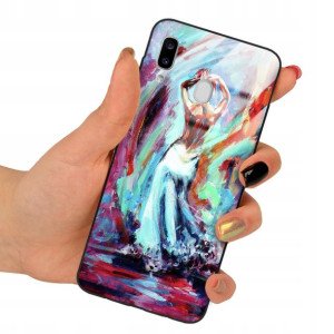 Etui SZKLANE do SAMSUNG A20e Impresja Wzory + 9H