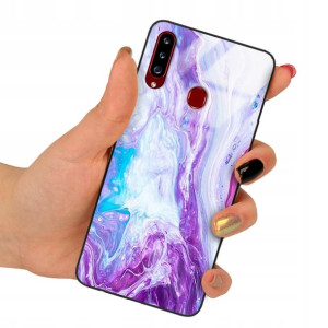 Etui SZKLANE do SAMSUNG A20S Obudowa Case Wzory