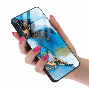 Etui Szklane do SAMSUNG A30s Marmurki Wzory + 9H