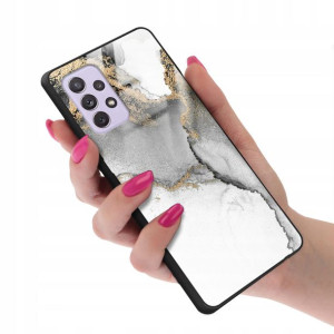 Etui Szklane do SAMSUNG A72 5G Marmurki Wzory + 9H