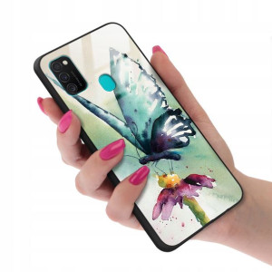 Etui Szklane do SAMSUNG M21 Motyle Butterfly Wzory