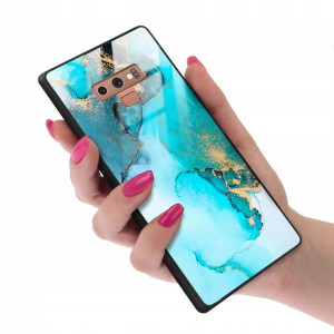 Etui Szklane do SAMSUNG NOTE 9 Marmurki Wzory + 9H
