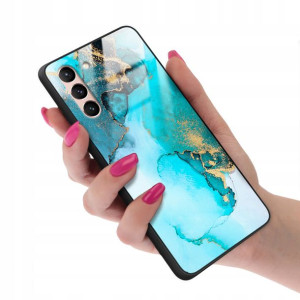 Etui Szklane do SAMSUNG S21 Marmurki Wzory + 9H