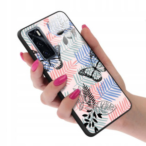 Etui Szklane do VIVO V20SE Motyle Butterfly Wzory