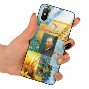 Etui SZKLANE do XIAOMI MI A2 Impresja Wzory + 9H