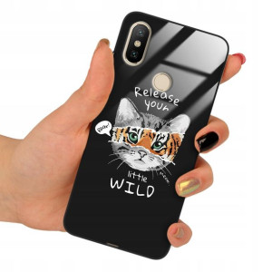 Etui Szklane do XIAOMI MI A2 Obudowa Misie Wzory