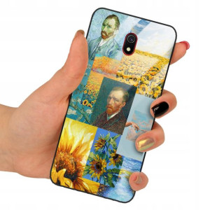 Etui SZKLANE do XIAOMI REDMI 8A Gogh Wzory + 9H