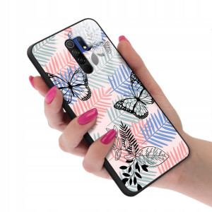 Etui Szklane do XIAOMI REDMI 9 Motyle Case Wzory