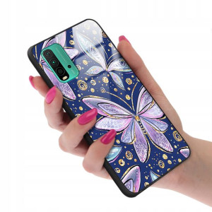 Etui Szklane do XIAOMI REDMI 9T Motyle Case Wzory