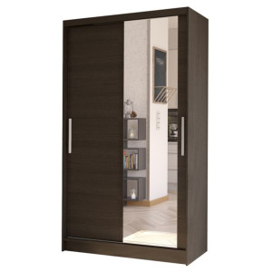 Szafa przesuwna Costa VI z lustrem 100cm-garderoba CHOCO