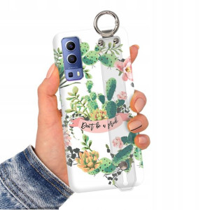 Etui z Paskiem do VIVO Y72 5G Case Wiosna Wzory