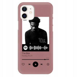 Etui Matowe do IPHONE 12 Ciemny RÓŻ Spotify Wzory