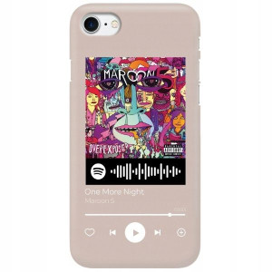 Etui Matowe do IPHONE SE3 Ciemny RÓŻ Spotify Wzory
