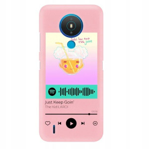 Etui Matowe do NOKIA 1.4 Pudrowy Róż Spotify Wzory