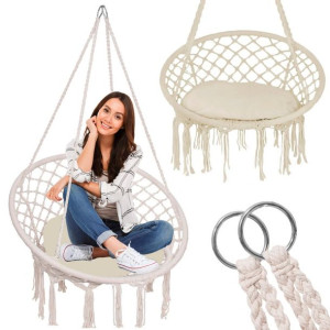Fotel Huśtawka Bocianie Gniazdo Z Poduszką Boho