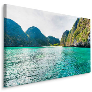 Obraz Do Salonu Canvas Turkusowa Woda MORZE Góry Pejzaż Natura 70x50