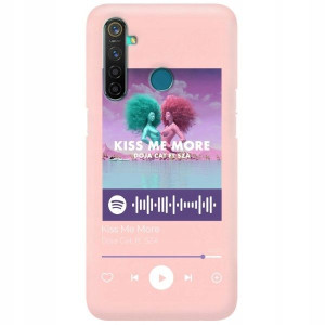 Etui Matowe do REALME 5 Jasny RÓŻ Spotify Wzory