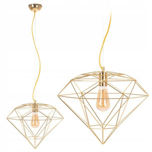 Lampa Wisząca Diament Nowoczesna Metal Loft Gold