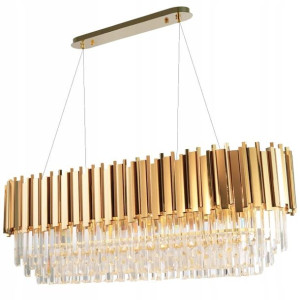 Lampa Wisząca Kryształowa Gold Złota E14 Toolight