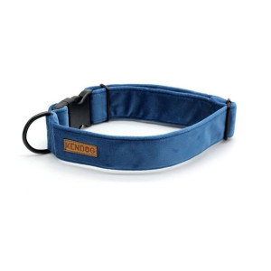 Kendog Obroża Velvet Rozmiar M 4 cm Niebieska