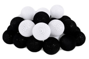 Cotton Balls Świecące Kule Led 35 Black White F3