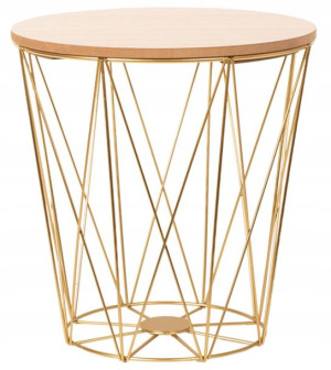 Stolik Druciany Twins Round Gold L Metalowy Loft