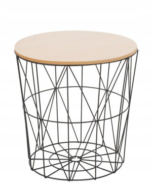Stolik Druciany Twins Round M Duży Metalowy Loft